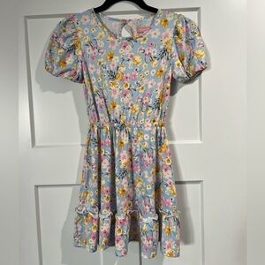 BCBG Girls puff sleeves spring floral pattern‎ dress, size 7/8 (S)